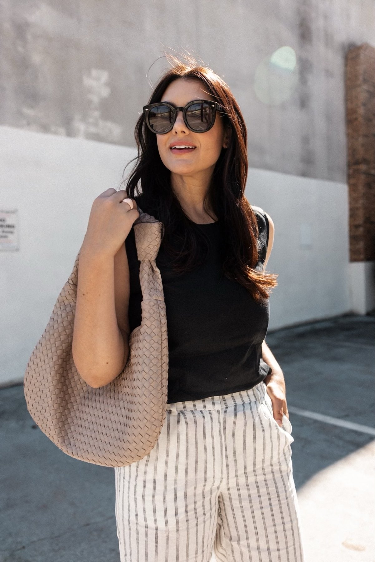 Italian Leather Handwoven Slouchy Shoulder Bag