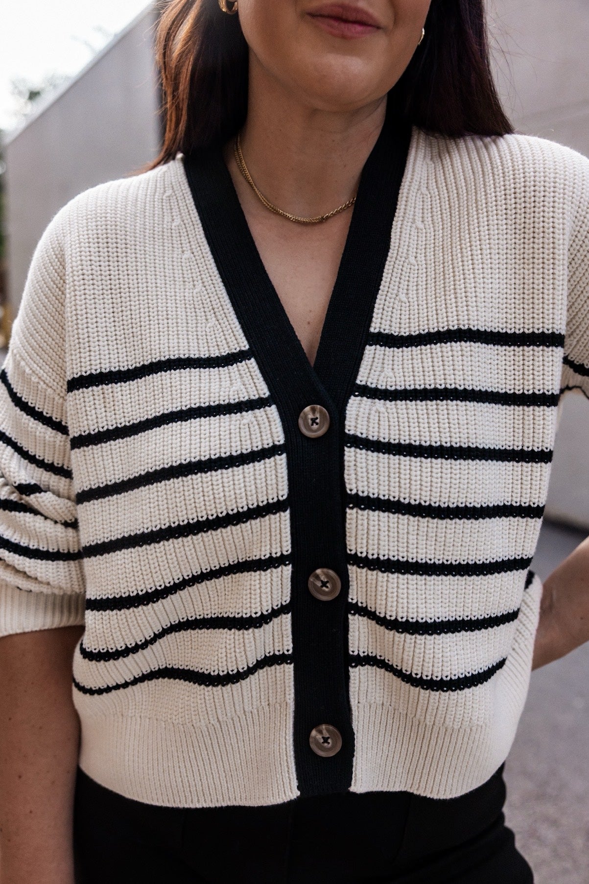 100% Organic Cotton Fisherman Boxy Cropped Cardigan