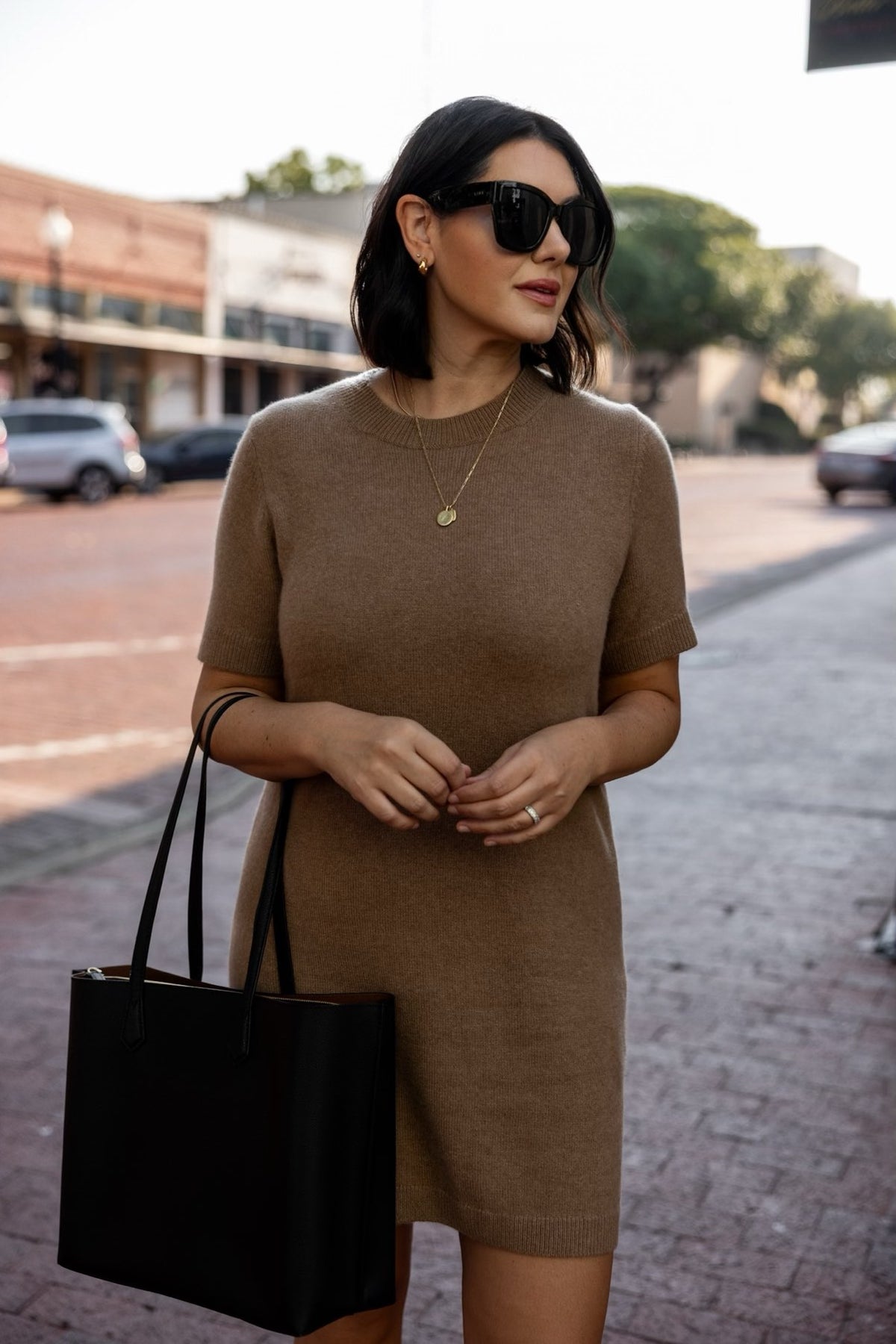 Cashmere Short Sleeve Mini Dress