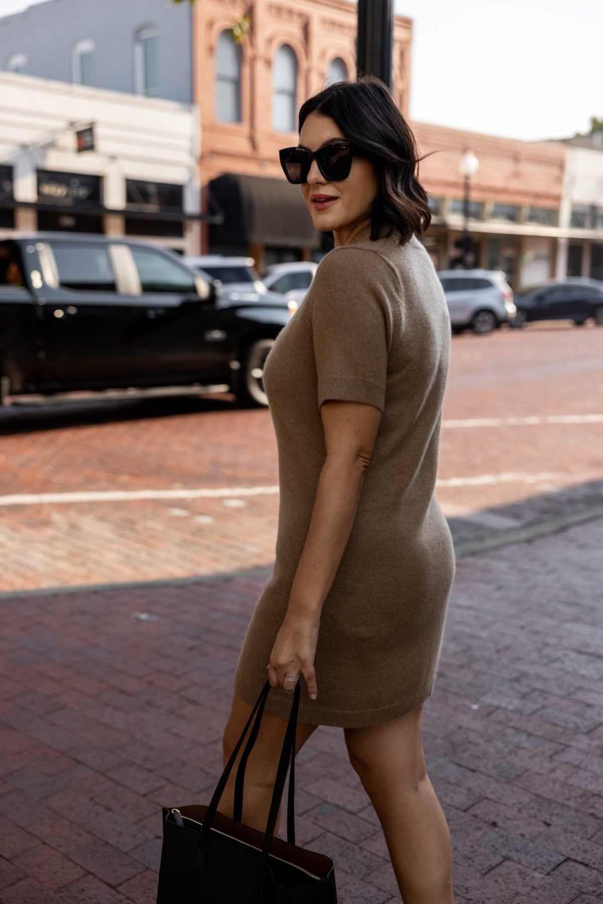 Cashmere Short Sleeve Mini Dress