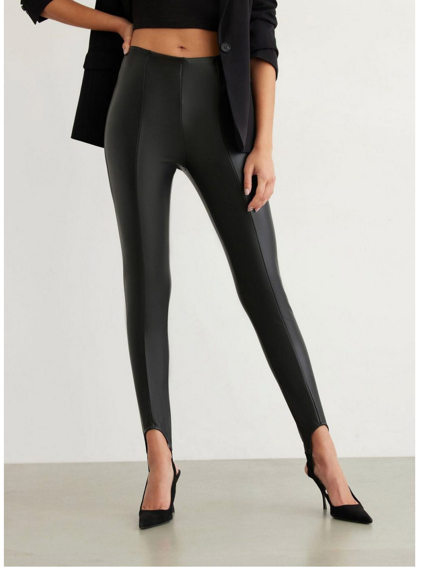 Faux Leather Stirup Leggings