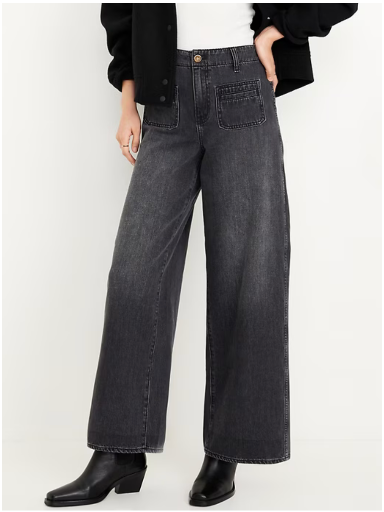 High-Waisted Baggy Wide-Leg Jeans