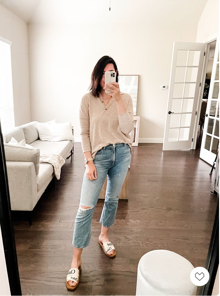 Marlee High Waist Distressed Straight Leg Jean