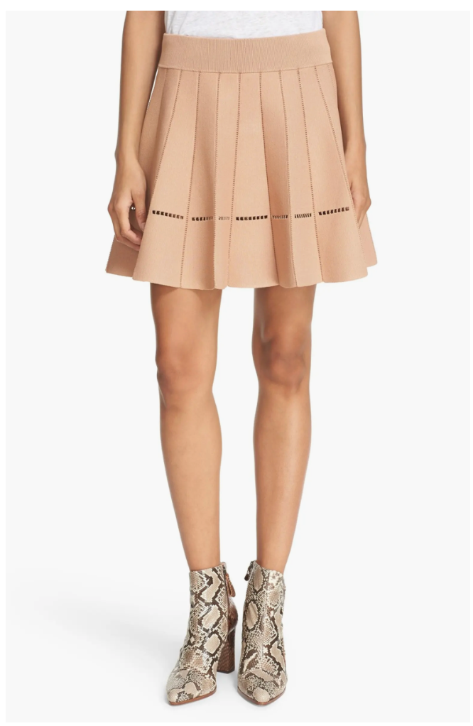 'Mari' Pleated Knit Skirt