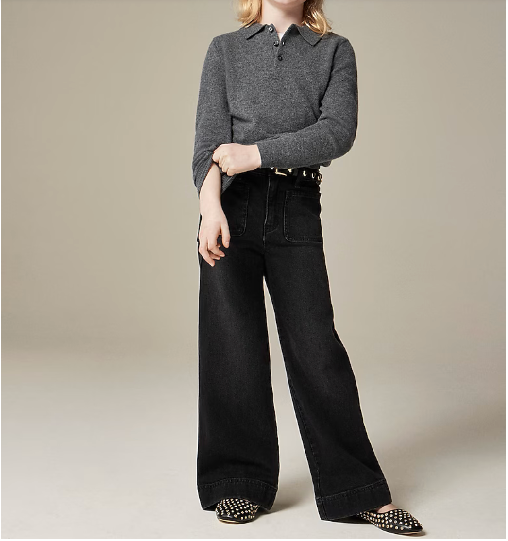 Girls' Sailor stretch denim trouser