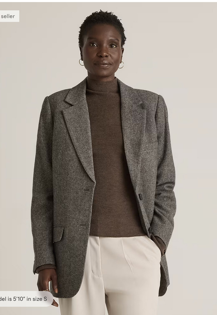 Italian Wool Oversized Blazer