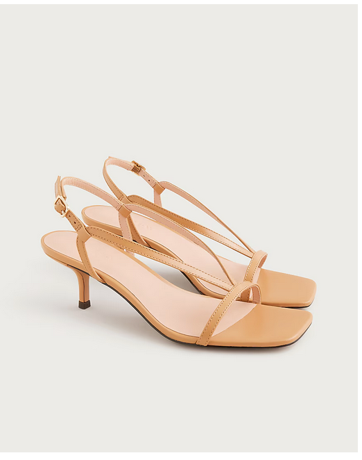 Krista slingback kitten-heel sandals in leather