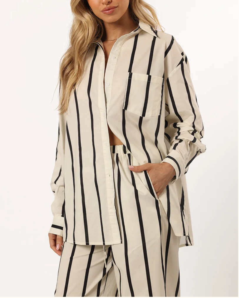 Silvia Stripe Button-Up Shirt
