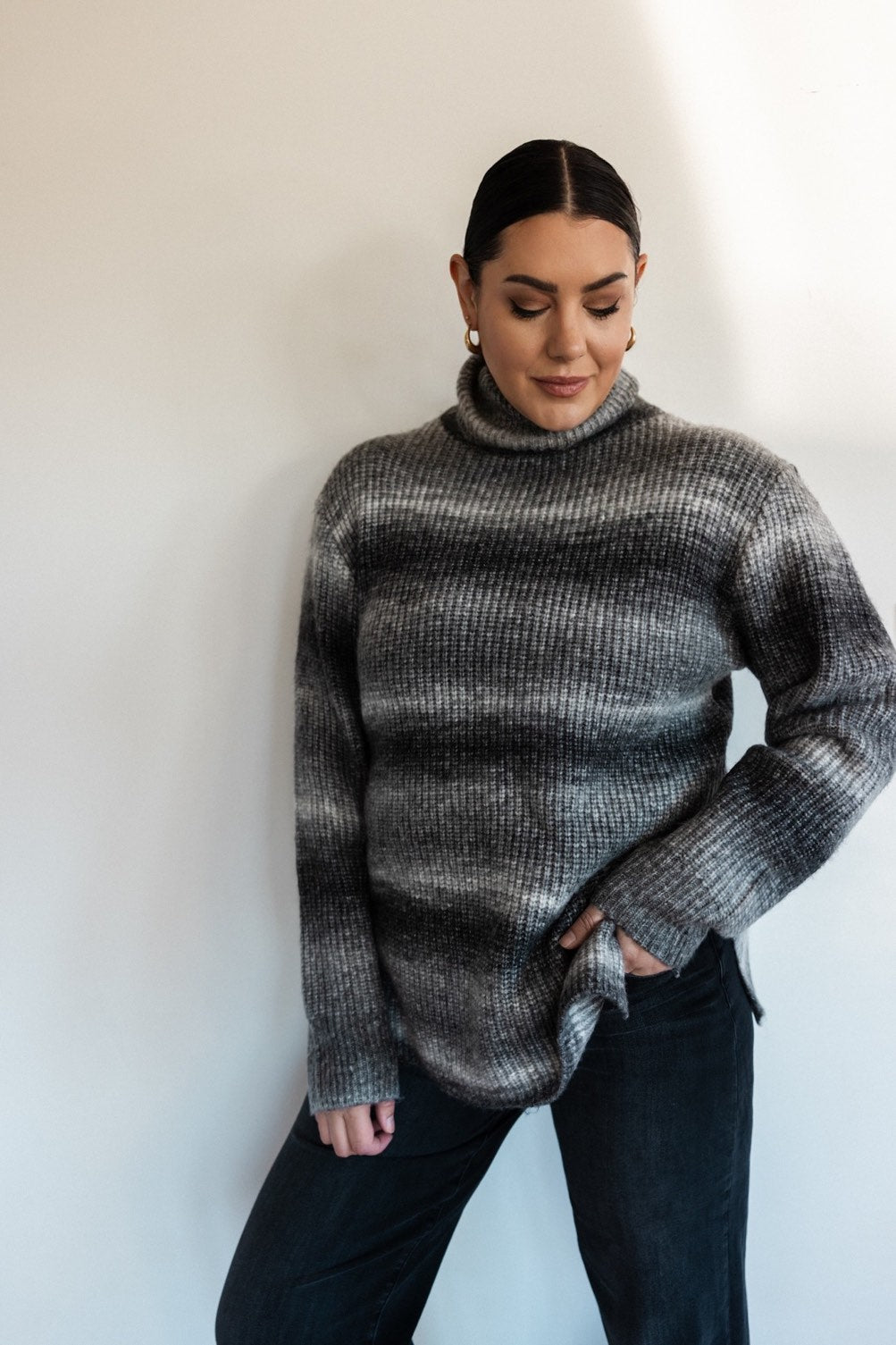 Ombre Turtleneck Sweater