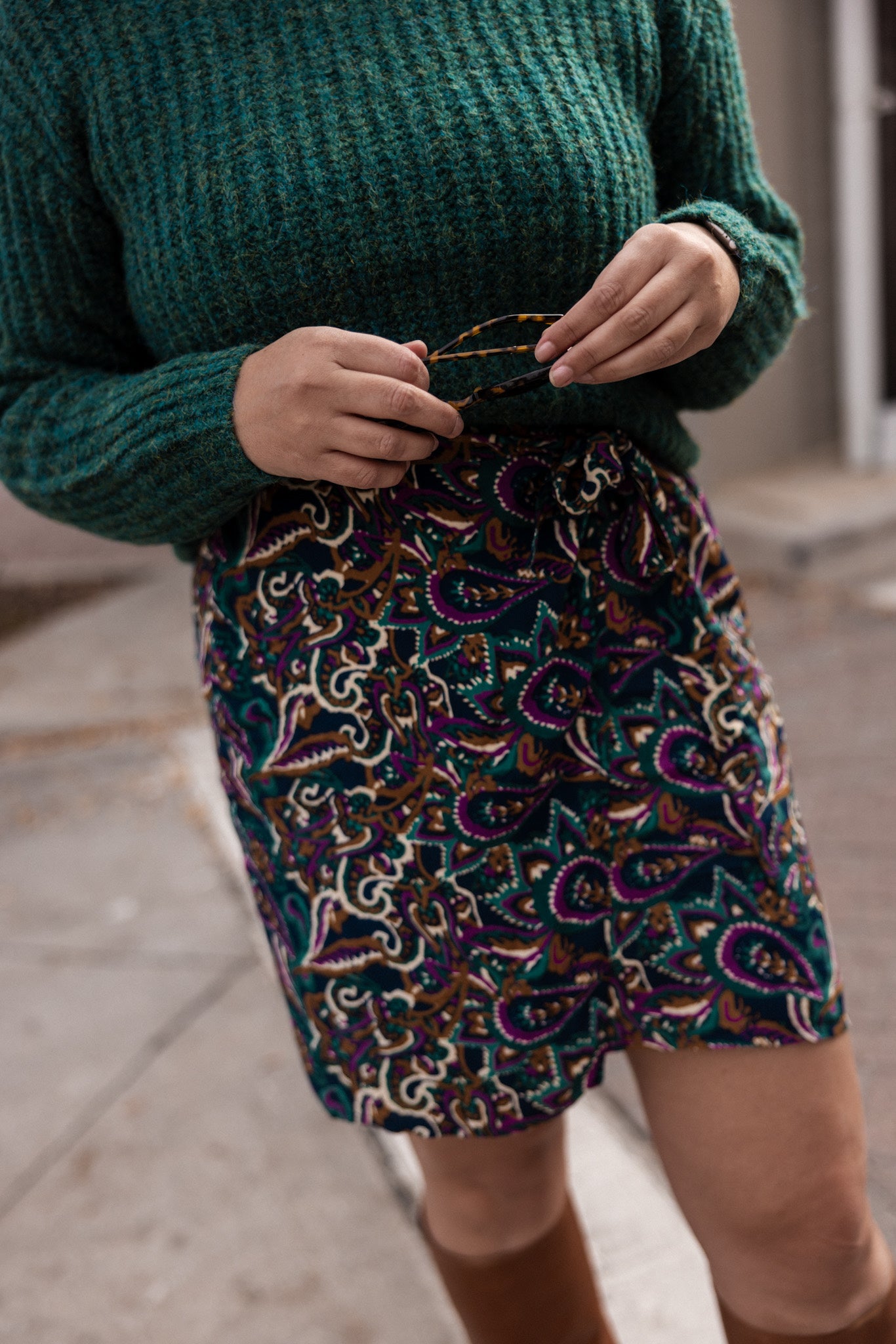 Paisley Wrap Tie Skirt