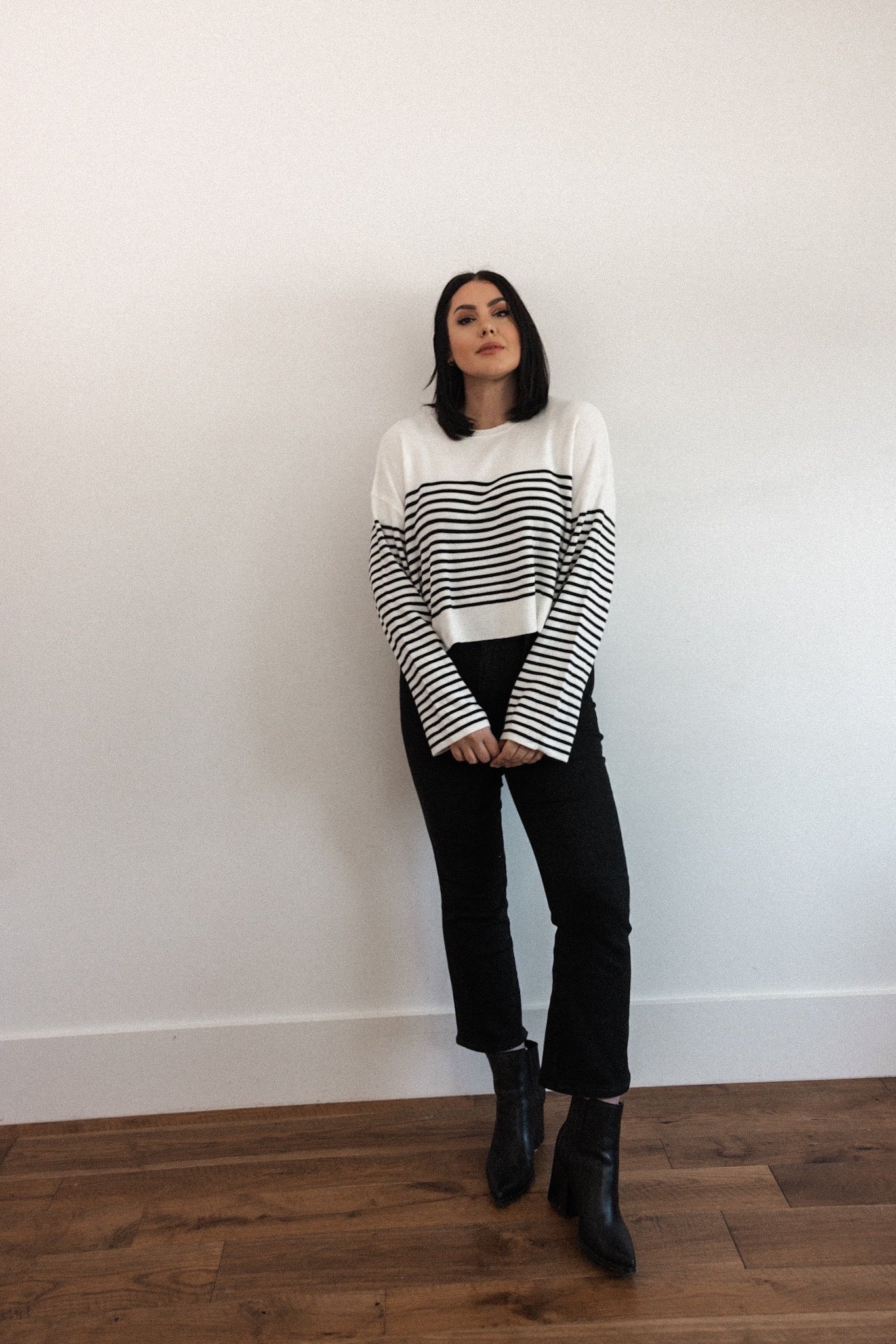 Striped Wide Sleeve Pullover