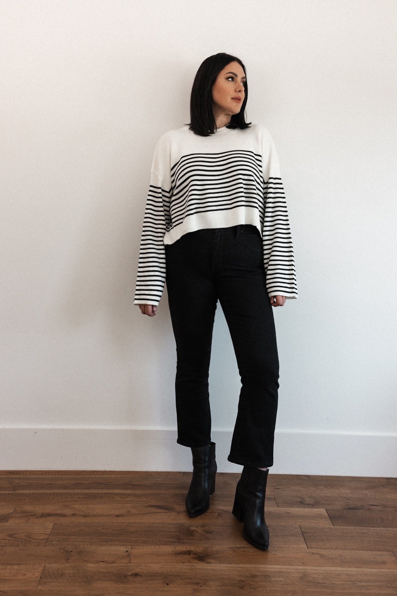 Striped Wide Sleeve Pullover