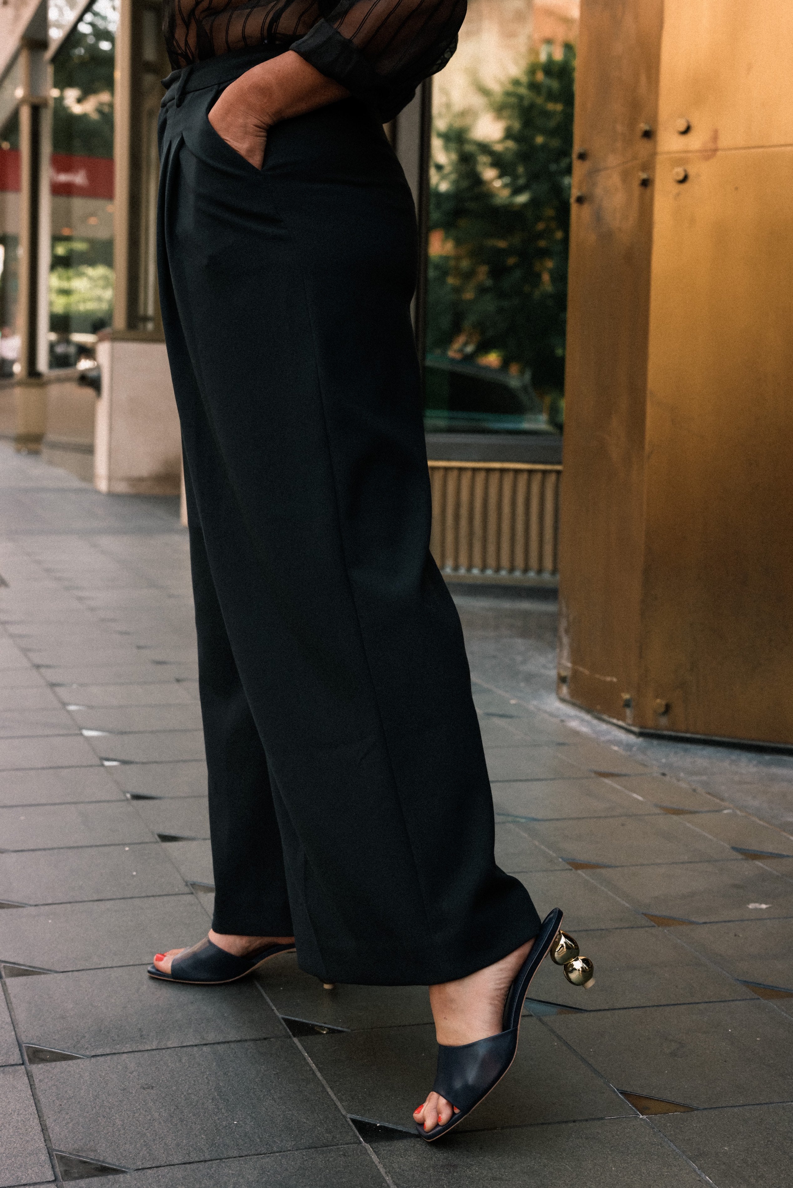 The Avery Wide-Leg Pleated Trousers