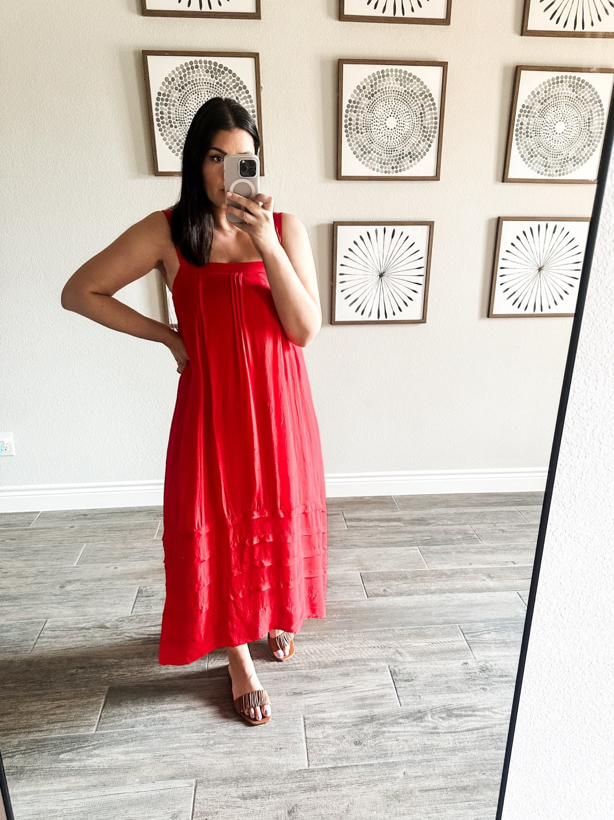 Pintuck Midi Dress In Drapey Organza