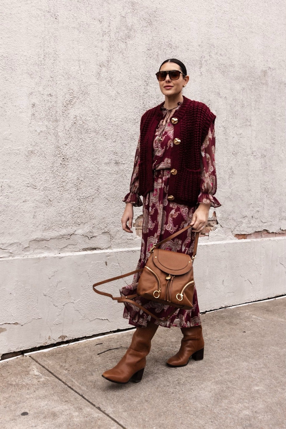 Metallic Thread Printed Maxi Dress