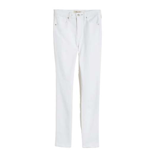 10" High Rise Skinny Jean in pure white