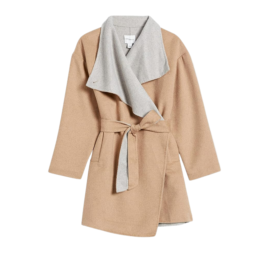 Daily Ritual Women's Relaxed Fit Double-Face Wool Coat