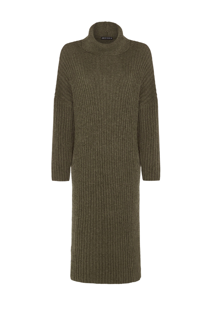 Roll Neck Midi Sweater Dress