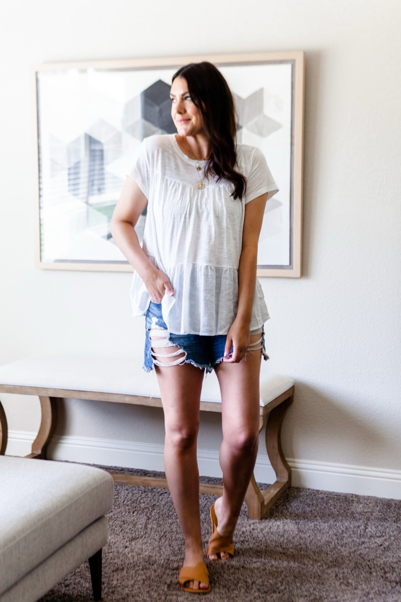 The Bombshell High Rise Denim Shorts