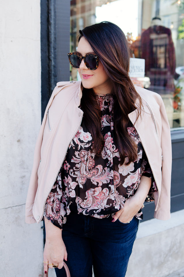 Dusty Pink Biker Jacket