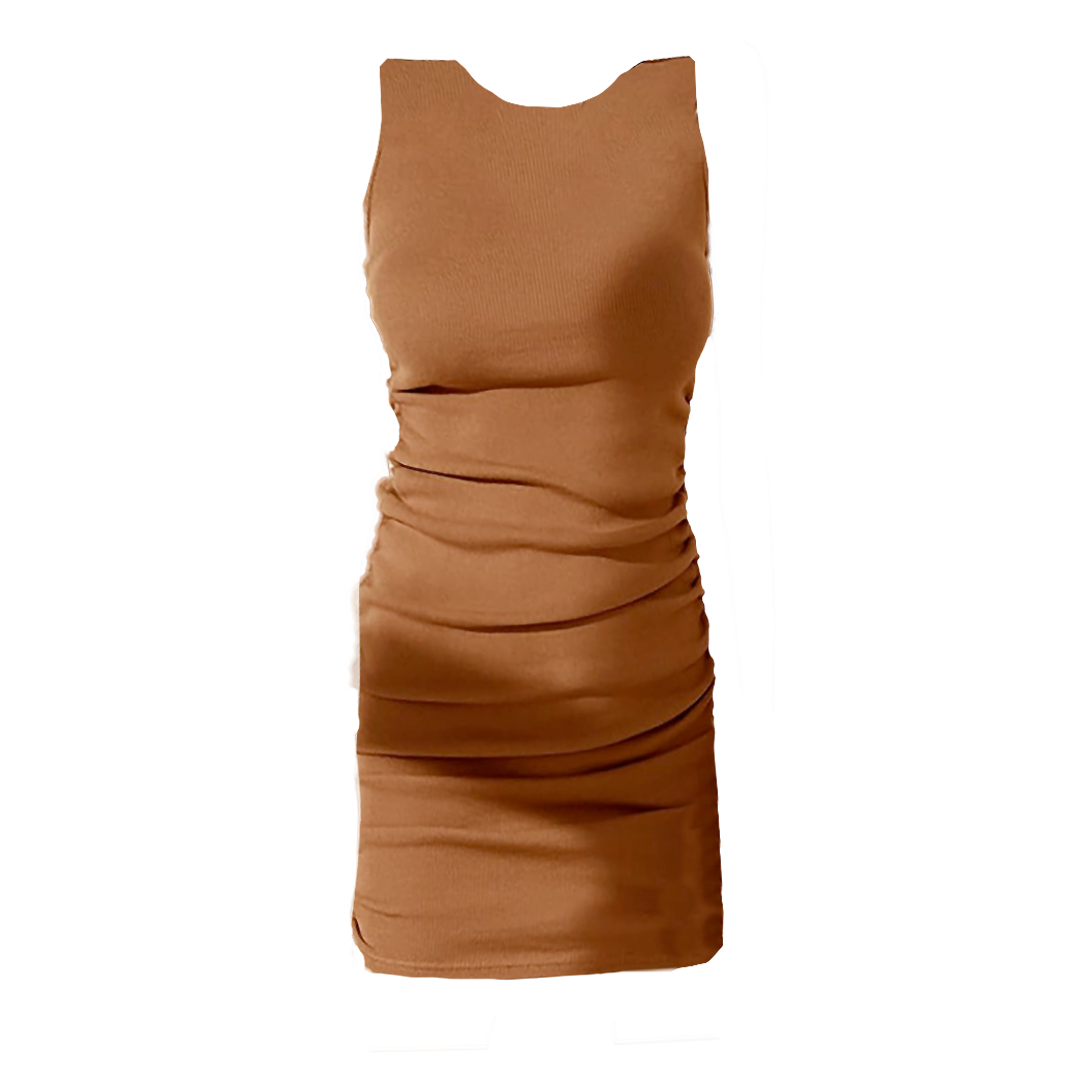 Sleeveless Bodycon Ruched Short Dress