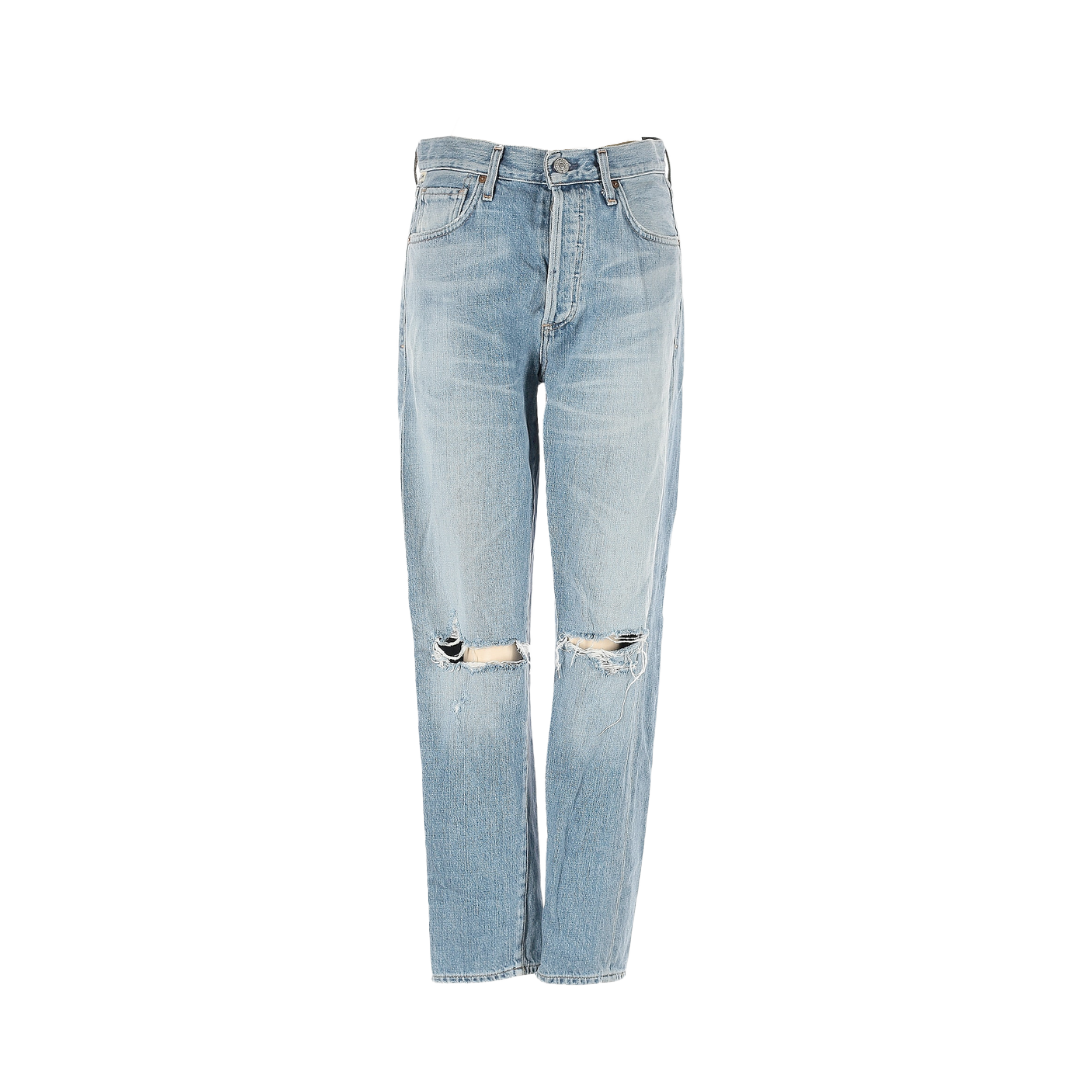 Marlee High Waist Distressed Straight Leg Jean