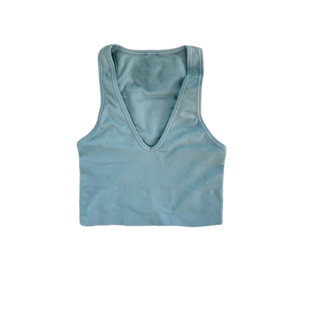 Aurora Seamless Crop Rib Tank