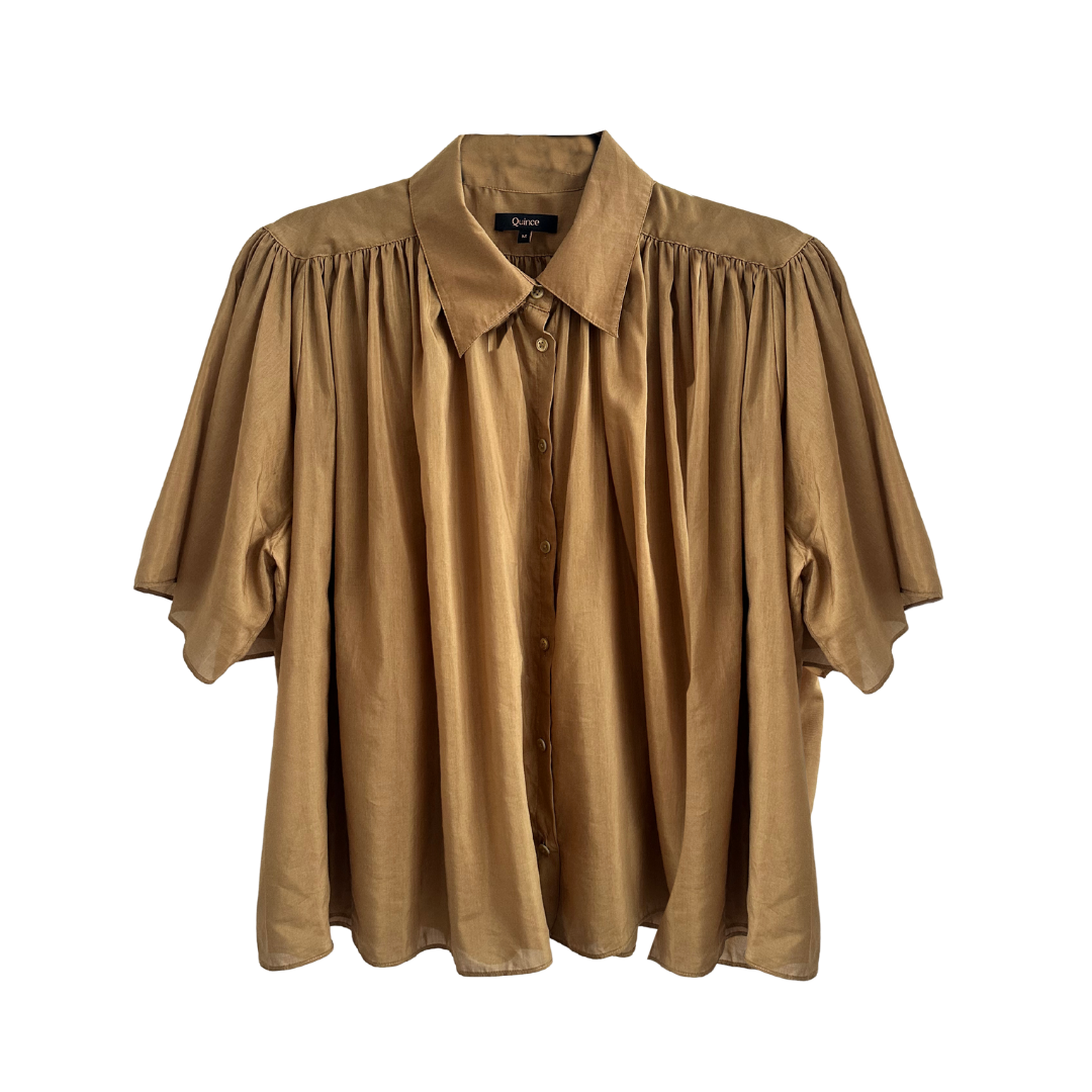 Cotton Silk Voile Short Seeve Blouse