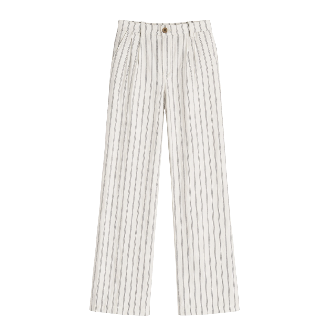 100% European Linen Pleated Trouser