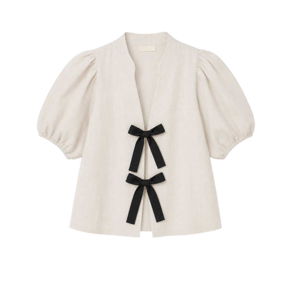 Linen Tie Blouse