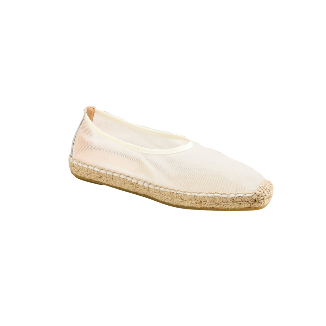 Made-in-Spain espadrille flats in mesh