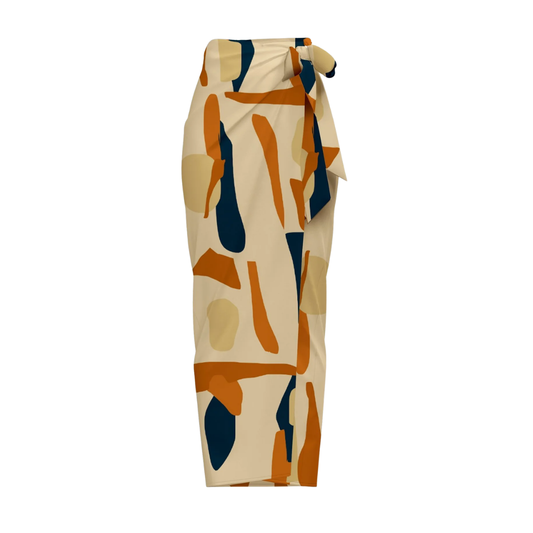 Seur Tilo Print Maxi Wrap Skirt In Tilo Cream