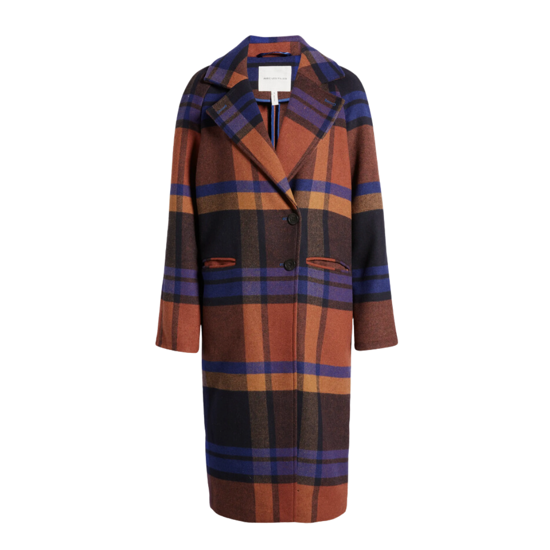 Walker Relaxed Fit Plaid Coat