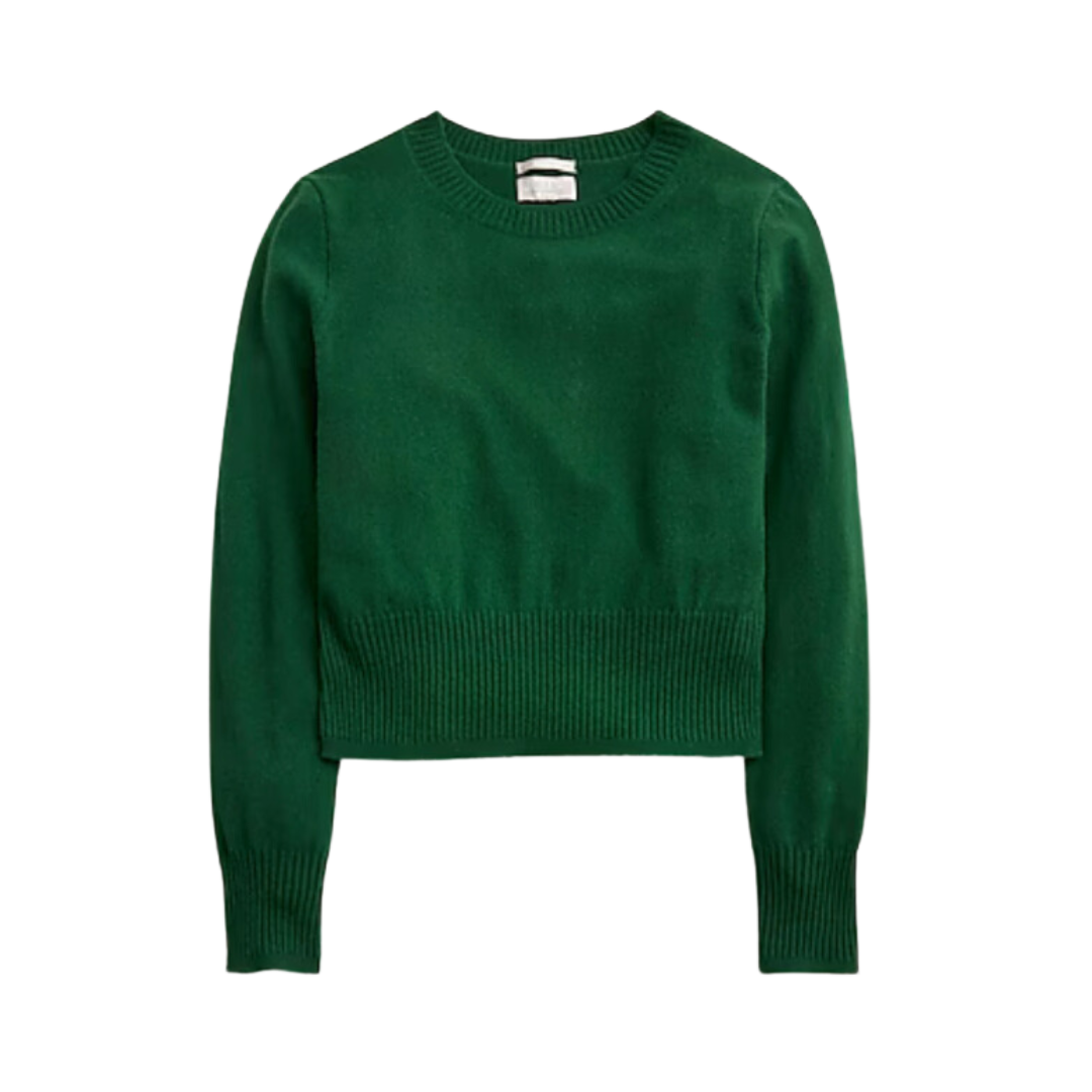 Cashmere shrunken crewneck sweater