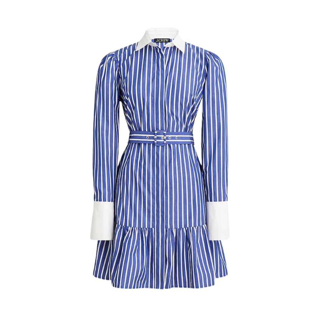 Tiered shirtdress in cotton poplin