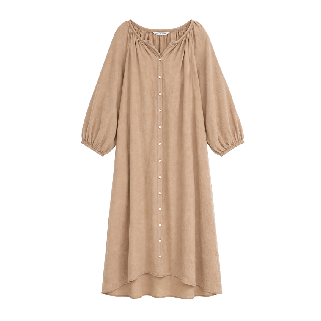 Ballon Sleeve Maxi Dress