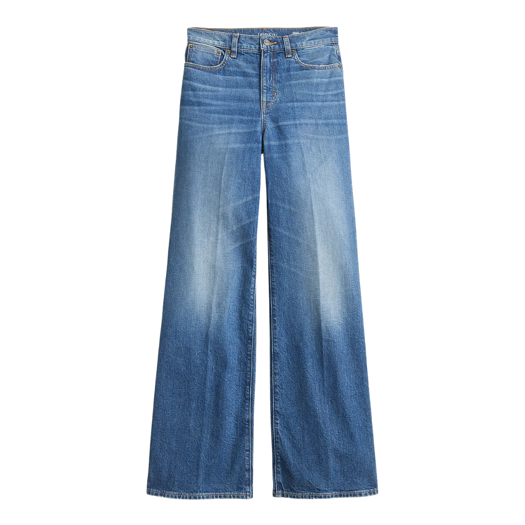 Semi Stretch High Rise Denim Trousers