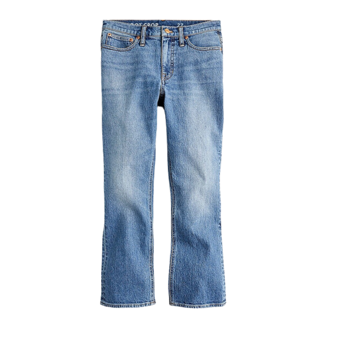 9" demi-boot crop jean in Canopy wash