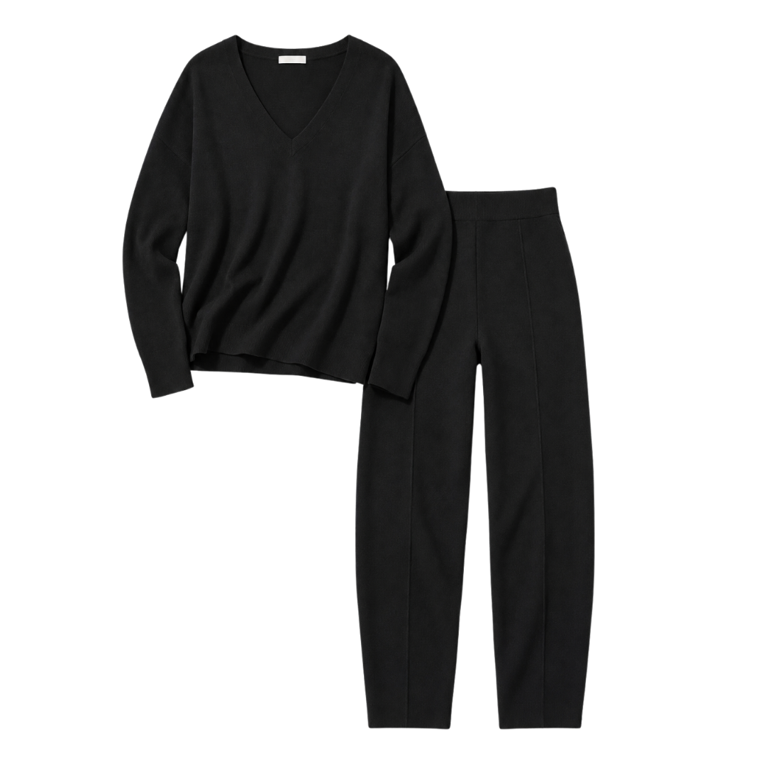 V-Neck Sweater and Pants Set