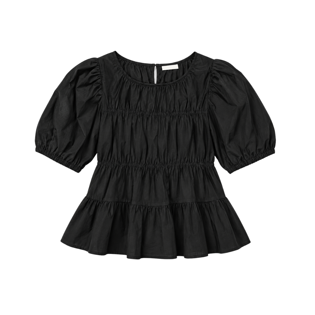 Puff Sleeve Peplum Blouse