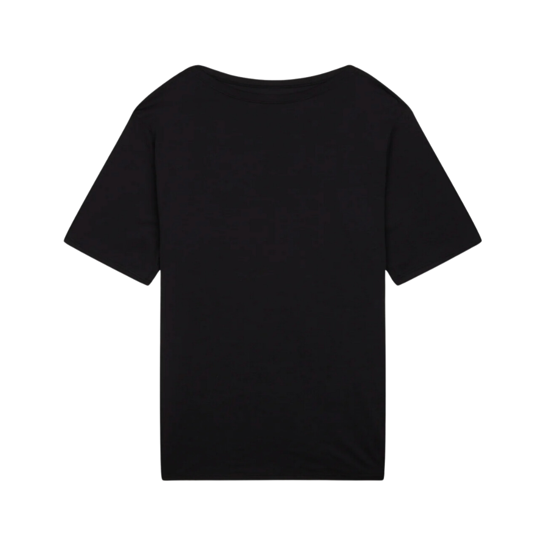 Relaxed-Fit Boatneck T-Shirt in black