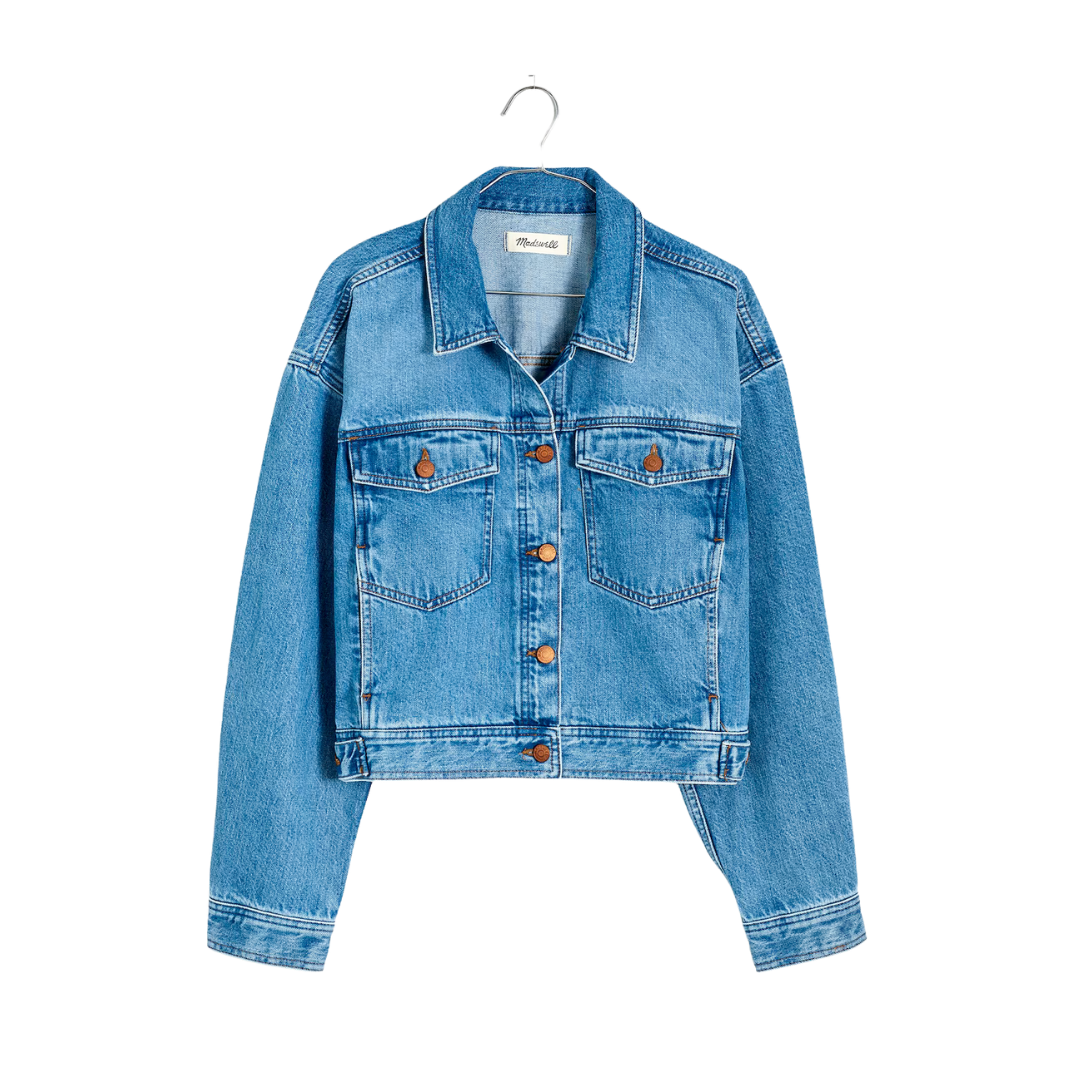 Button-Front Denim Jacket