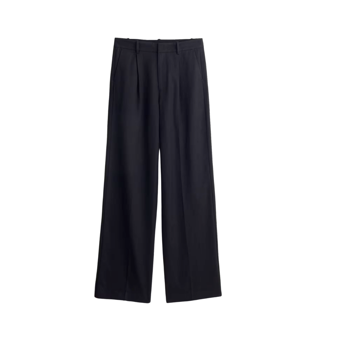 Slouchy Straight Pants in Drapey Twill