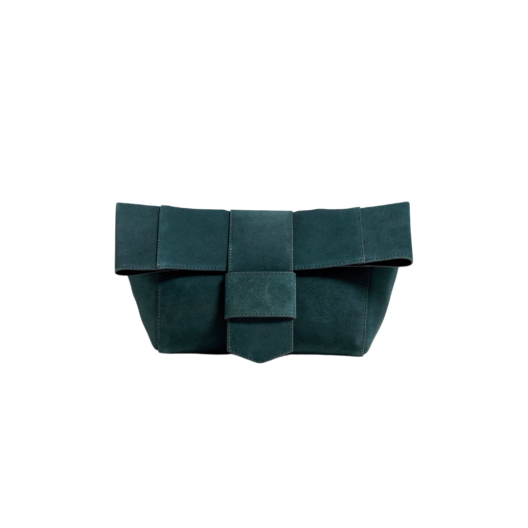 Leather Oversized Tab Clutch