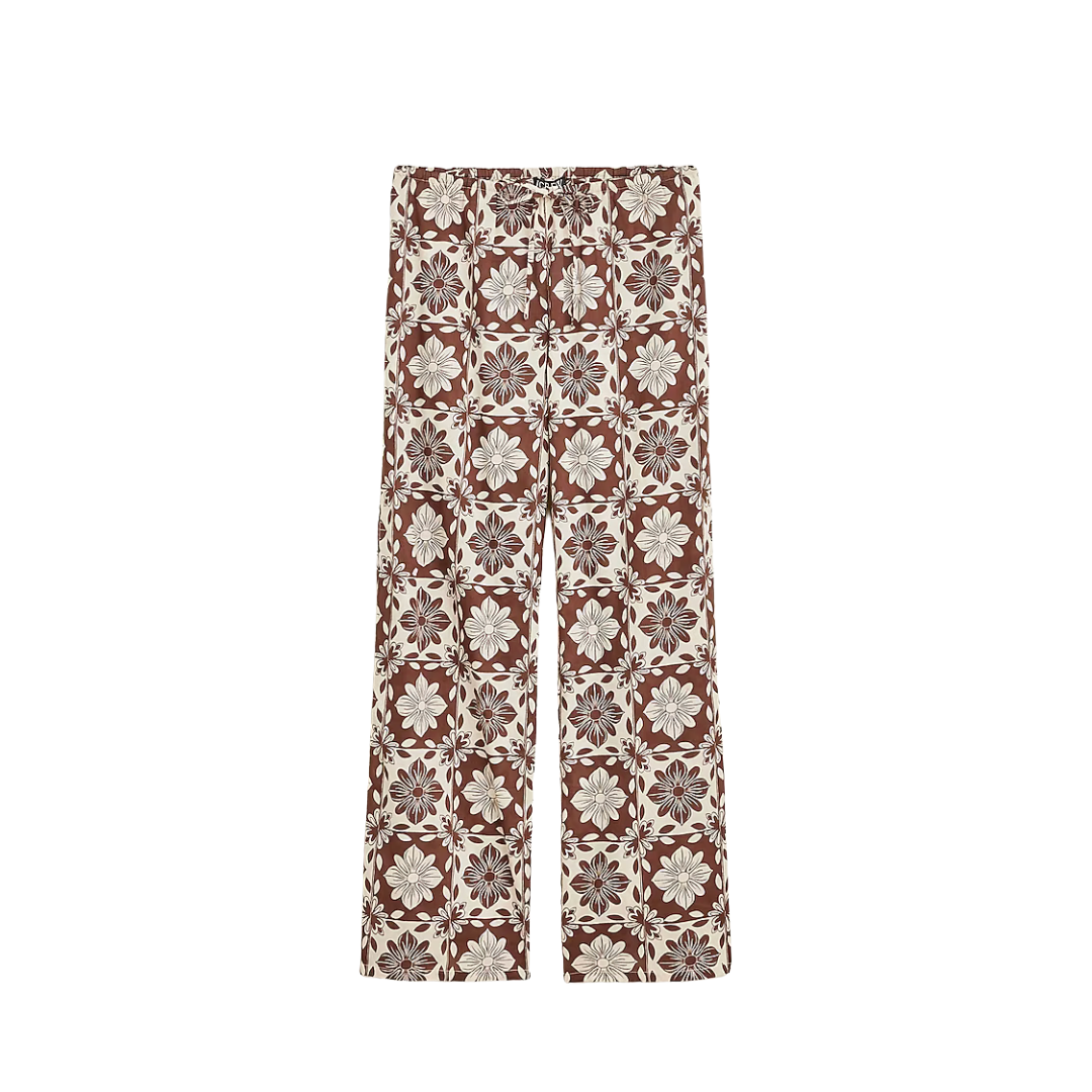 Relaxed beach pant in floral cotton voile