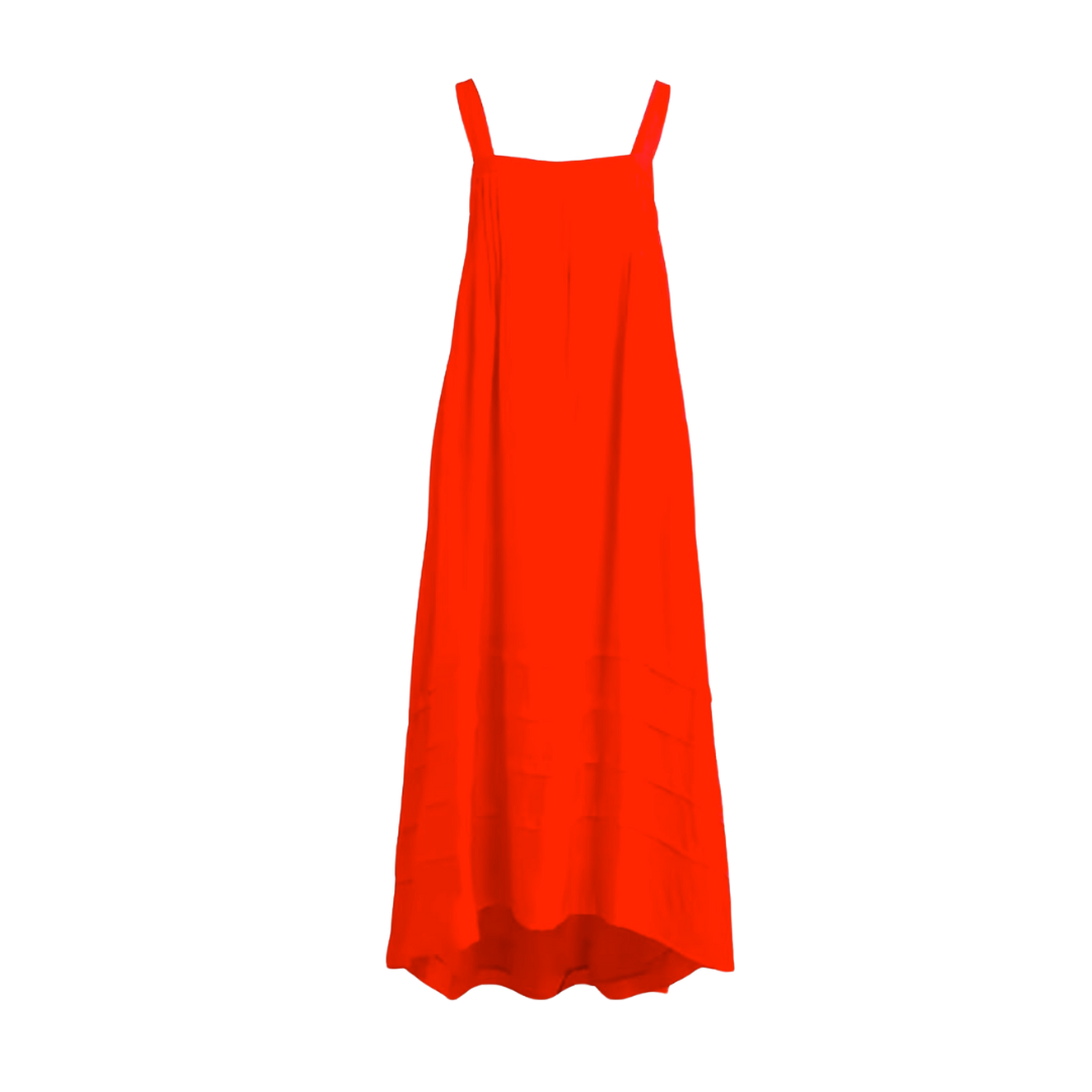 Pintuck Midi Dress In Drapey Organza