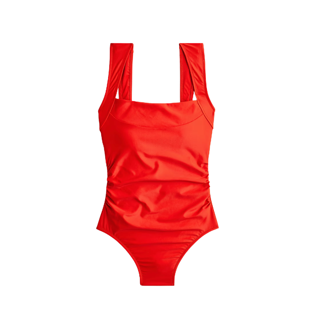 Nia ruched squareneck one-piece