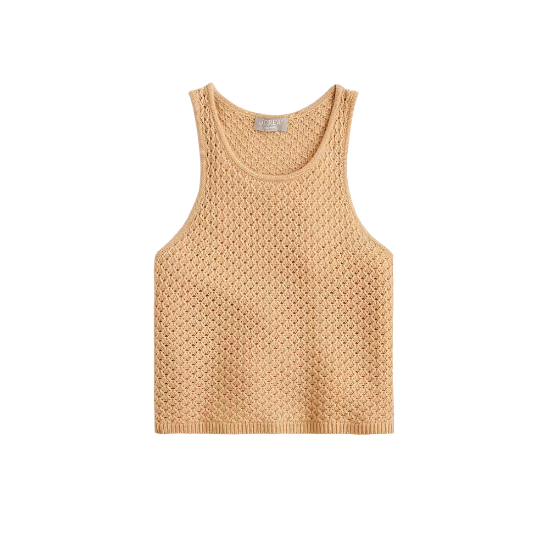 Cashmere pointelle tank top