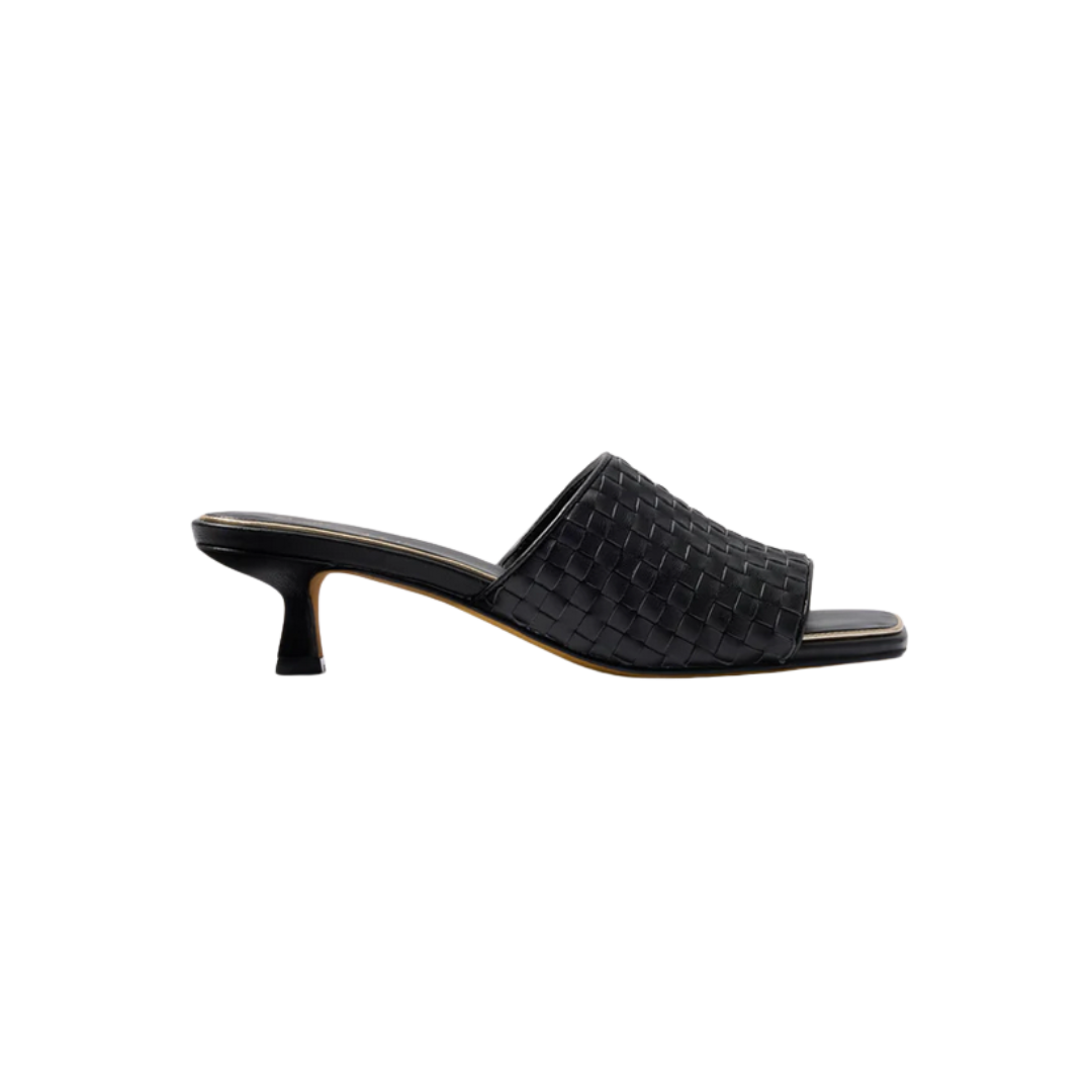 Woven Heeled Mule