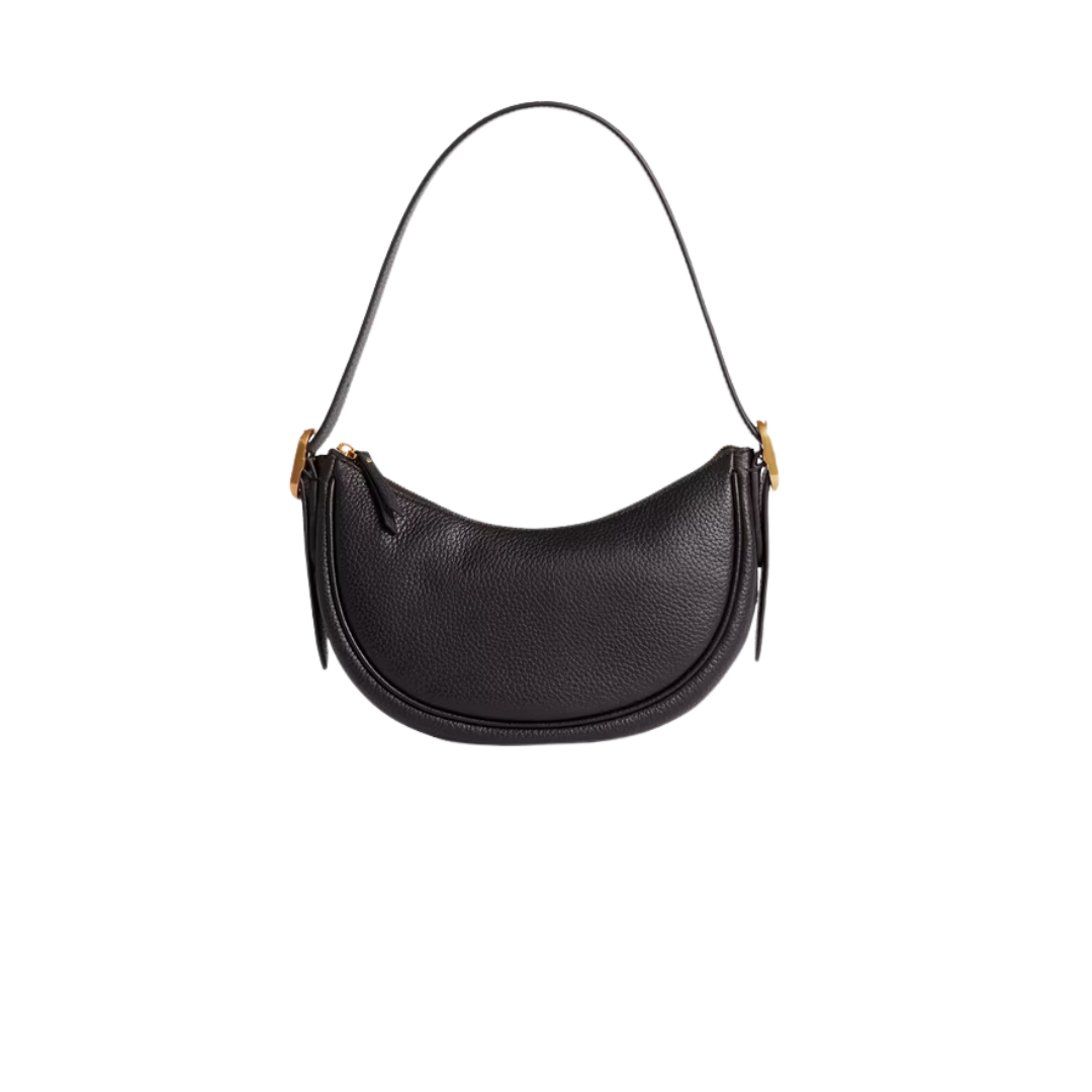 Italian Leather Mini Crescent Shoulder Bag